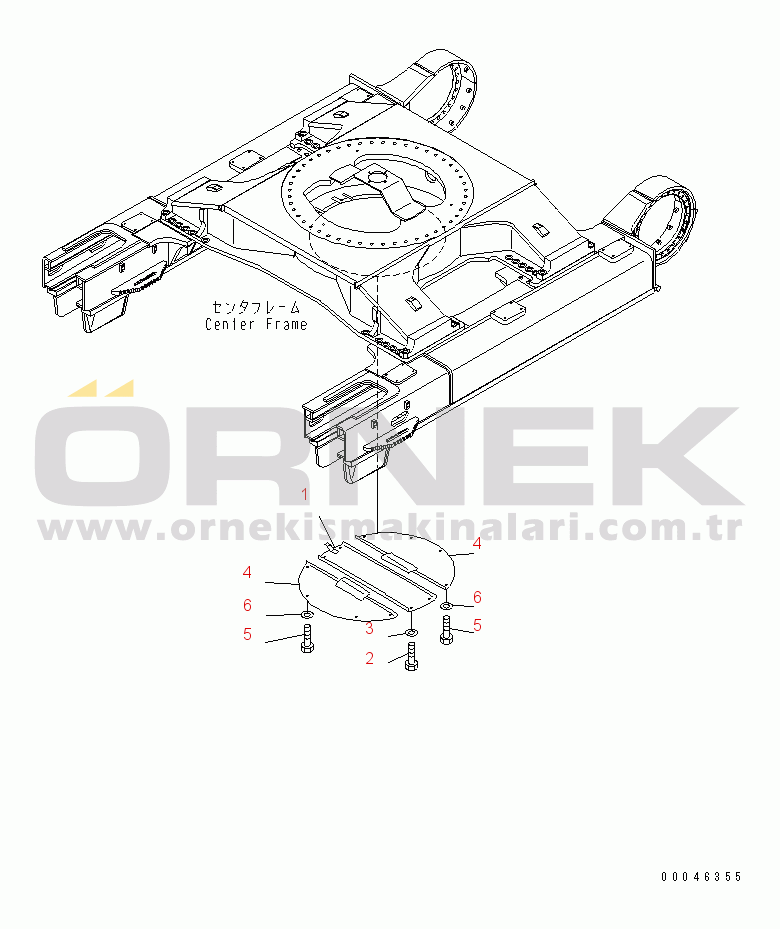 Komatsu PC850-8 S/N 10001-55000 (ecot3) TRACK FRAME UNDER COVER(#10001-)