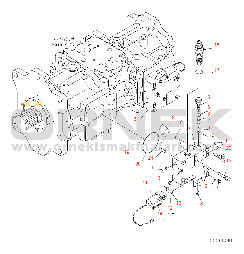 Komatsu PC850SE-8R S/N 60001-UP (W/O EGR) MAIN PUMP (7/14)(#60001-60019)