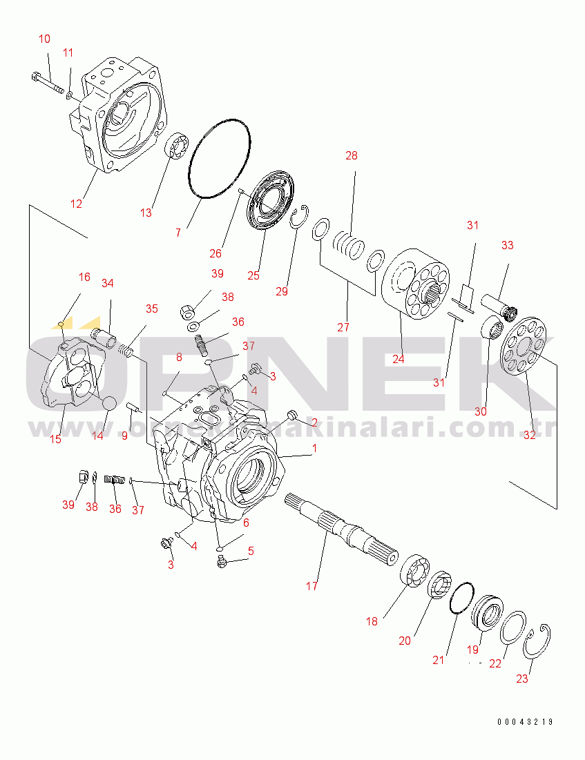 Komatsu PC850SE-8R S/N 60001-UP (W/O EGR) MAIN PUMP (10/14)(#60001-60019)