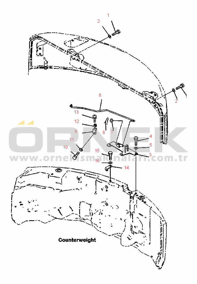 Komatsu PC88MR-8 S/N A90001-UP M1110-001003 HOOD RELEASE LATCH