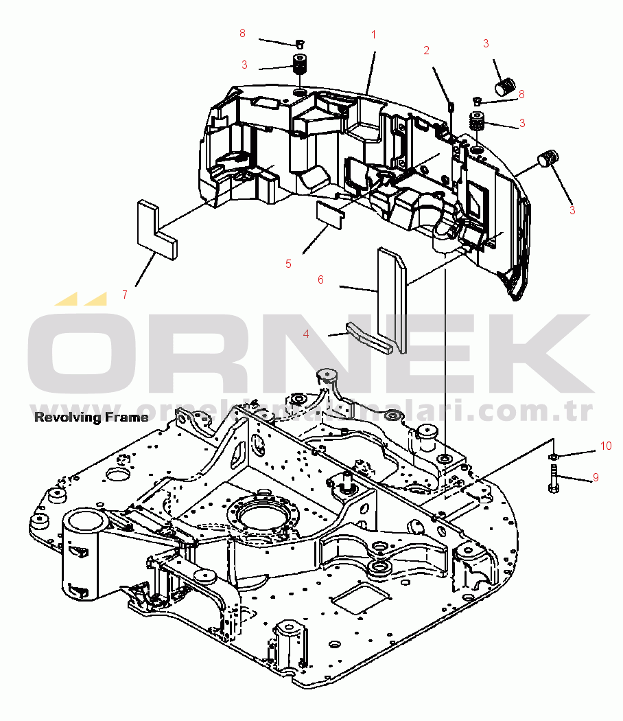 Komatsu PC88MR-8 S/N A90001-UP M1510-015001 COUNTERWEIGHT 830 KG (1,830 LBS)