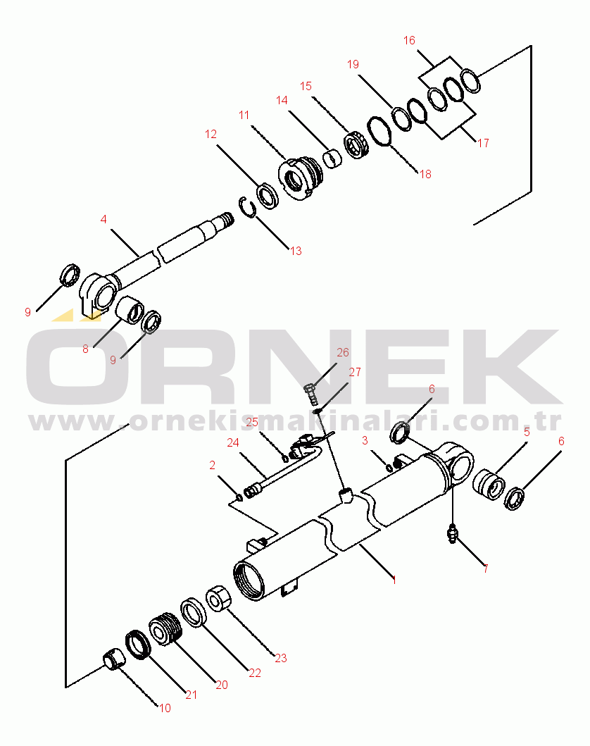 Komatsu PC88MR-8 S/N A90001-UP T1120-001001 HYDRAULIC CYLINDER BOOM - COMPLETE ASSEMBLY
