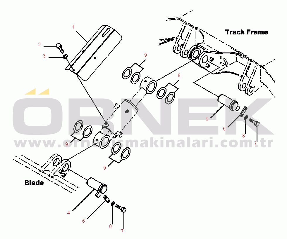 Komatsu PC88MR-8 S/N A90001-UP T1720-001002 HYDRAULIC CYLINDER BLADE - MOUNTING