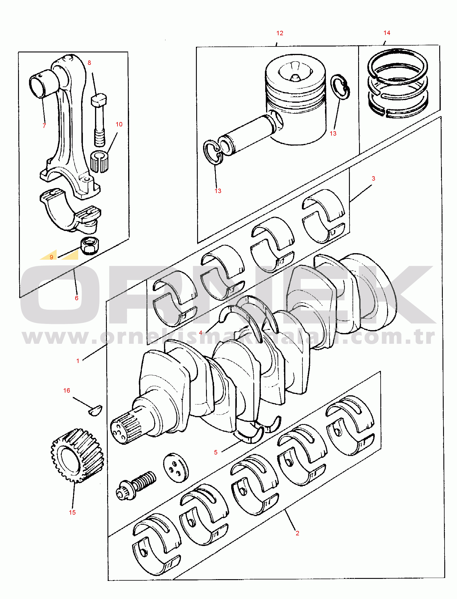 Komatsu PC95-1 USA S/N 5006335-UP CRANKSHAFT - PISTONS AND CONNECTING RODS