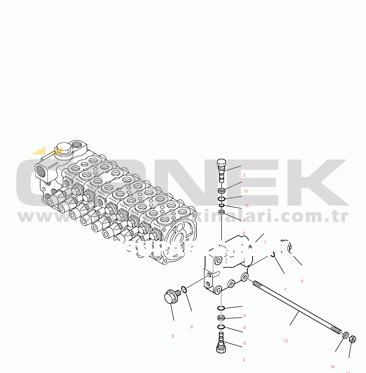 Komatsu PC95R-2 USA S/N 21D5200330-UP CONTROL VALVE (4/7)