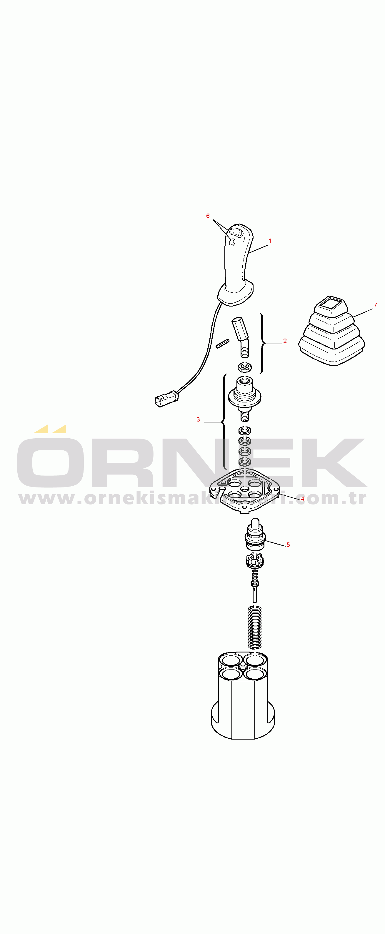 Komatsu PC95R-2 USA S/N 21D5210001-UP PPC VALVE, R.H.