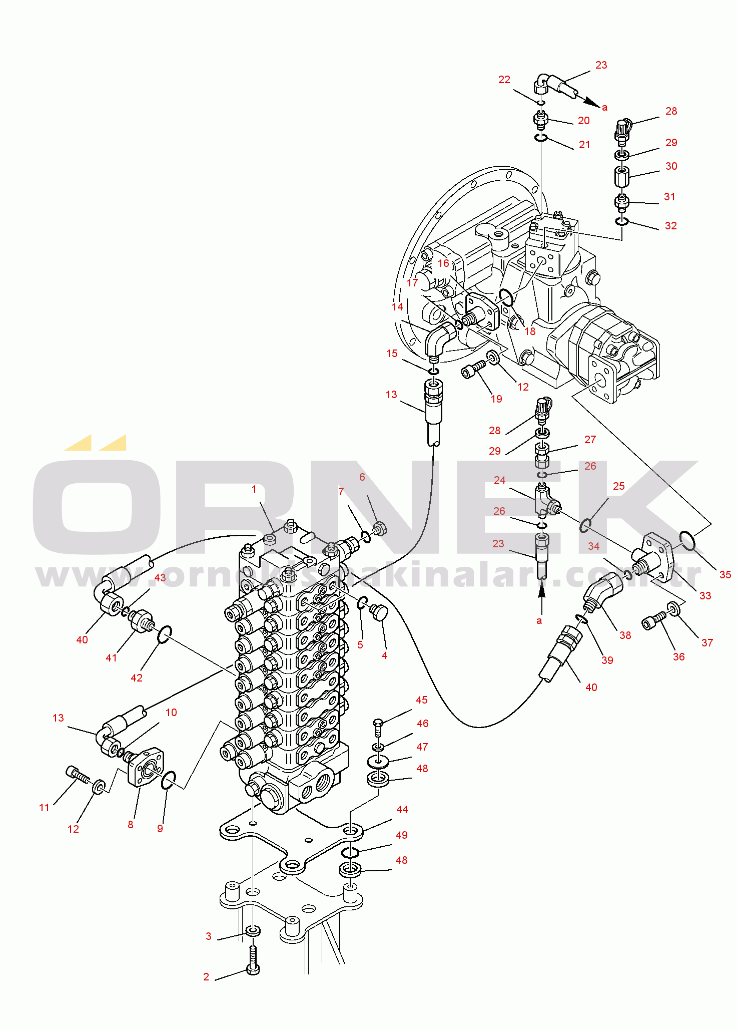 Komatsu PC95R-2 USA S/N 21D5210001-UP HYDRAULIC PIPING (DELIVERY LINE)