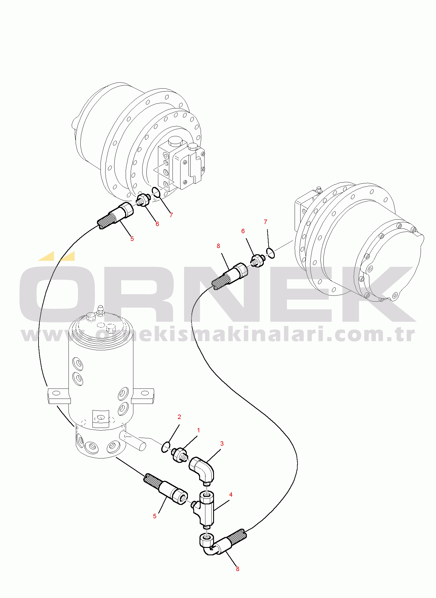 Komatsu PC95R-2 USA S/N 21D5210001-UP HYDRAULIC PIPING (DRAIN LINE) (2/2)