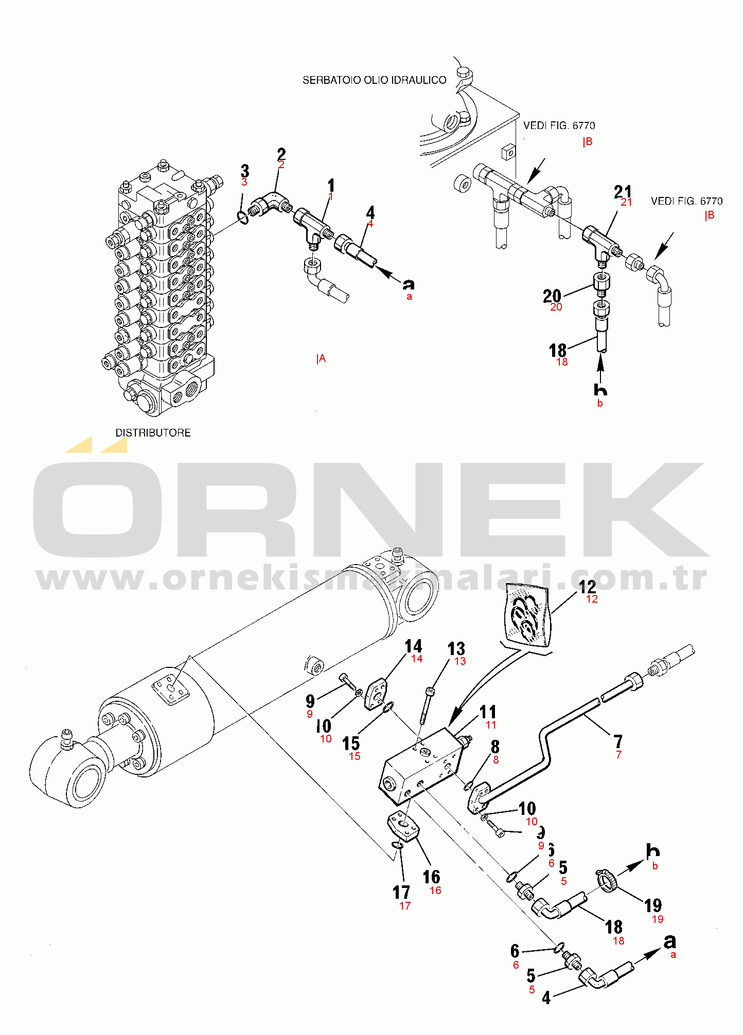 Komatsu PC95R-2 S/N 21D5200001-UP HYDRAULIC PIPING (ARM CYLINDER LINE) (SAFETY VALVE)