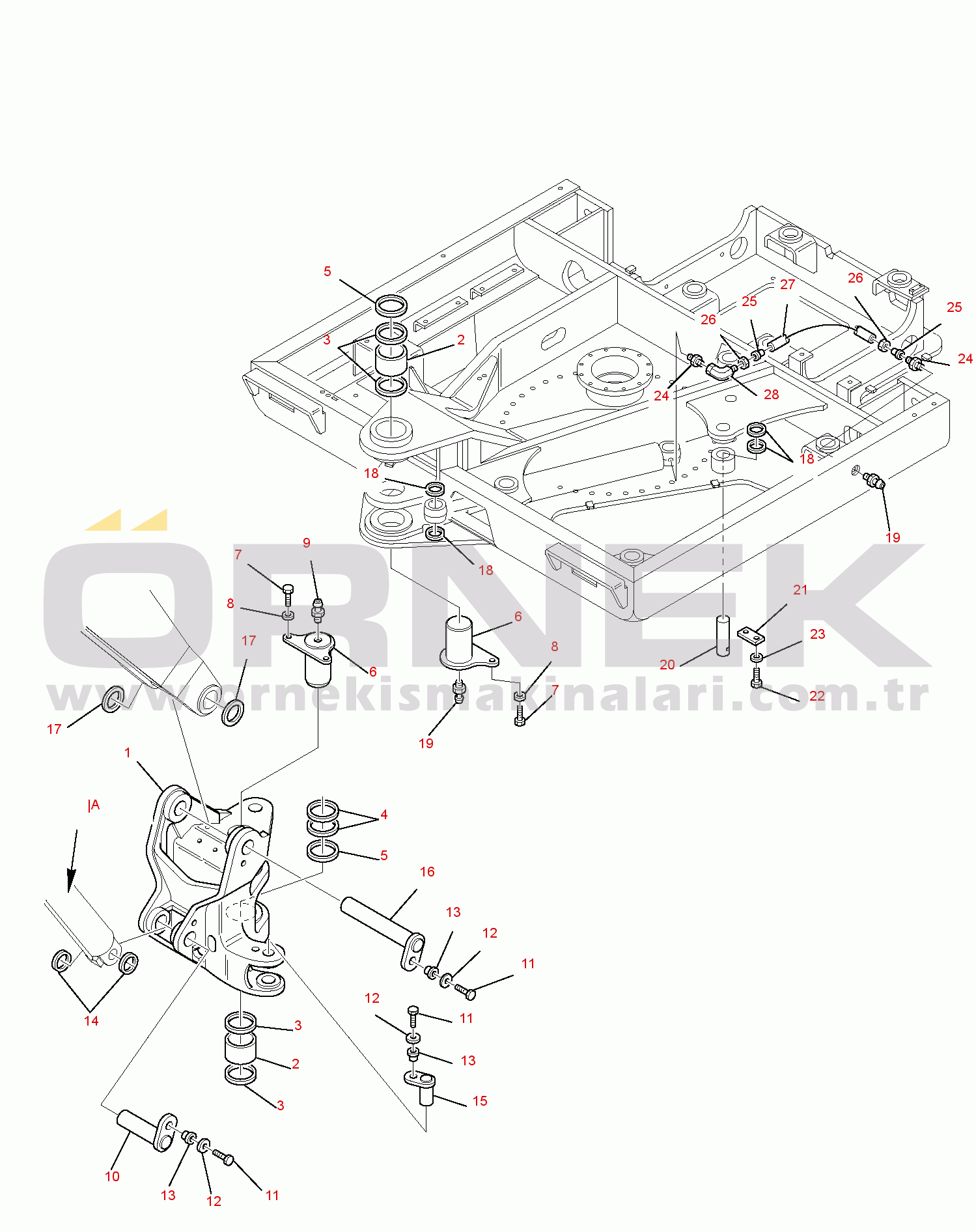 Komatsu PC95R-2 S/N 21D5200001-UP SWING BRACKET