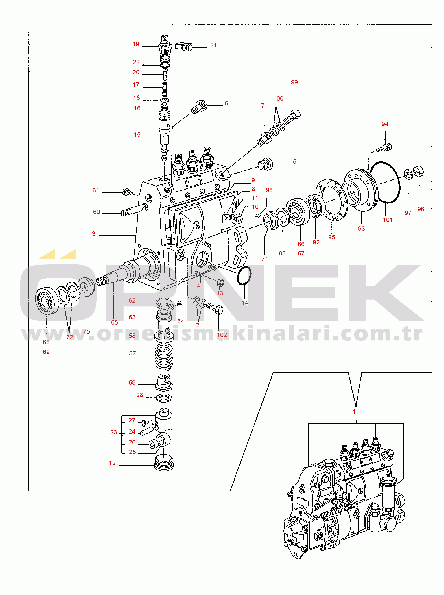 Komatsu PC95R-2 S/N 21D5210001-UP FUEL INJECTION PUMP