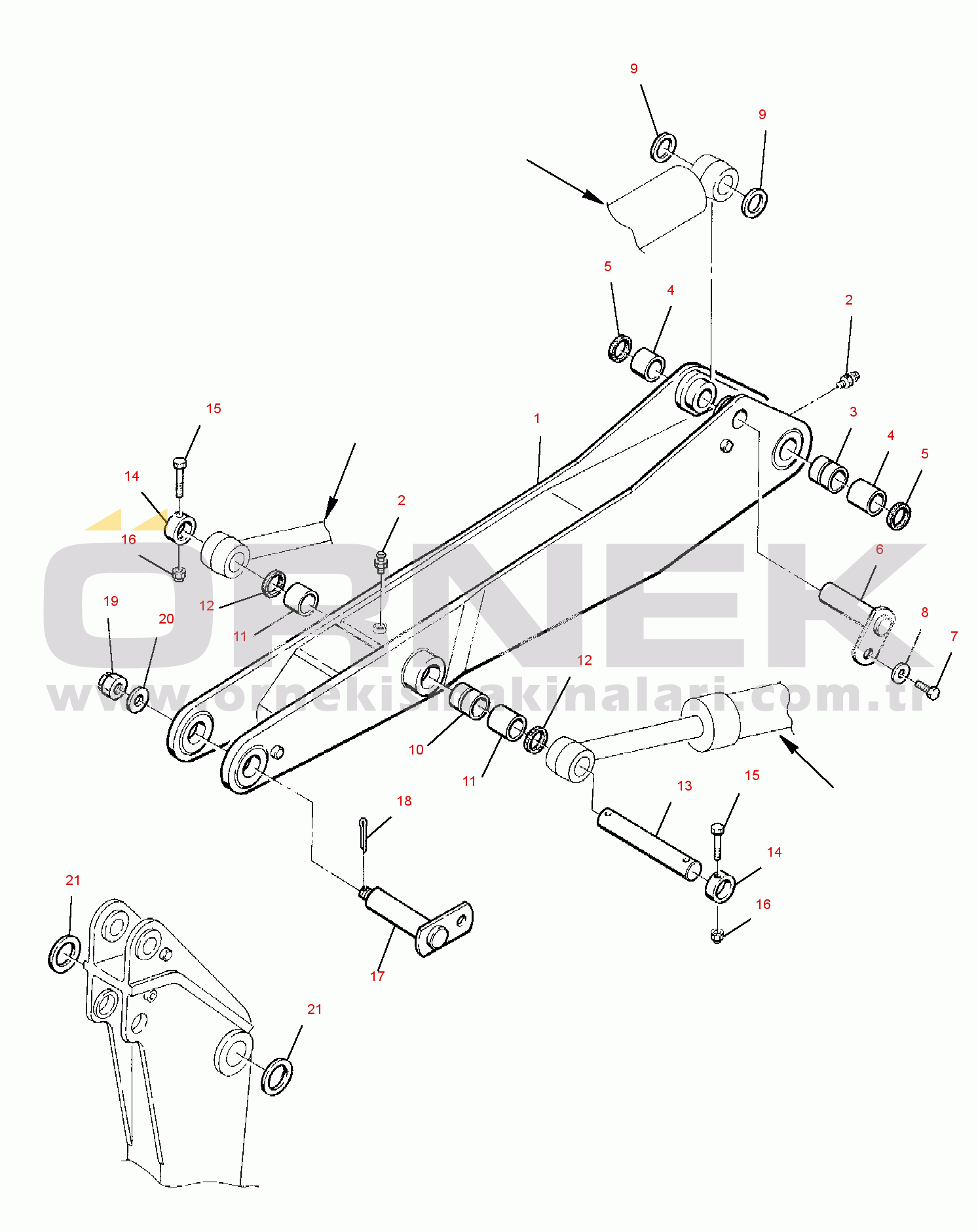 Komatsu PC95R-2 S/N 21D5210001-UP 2nd BOOM