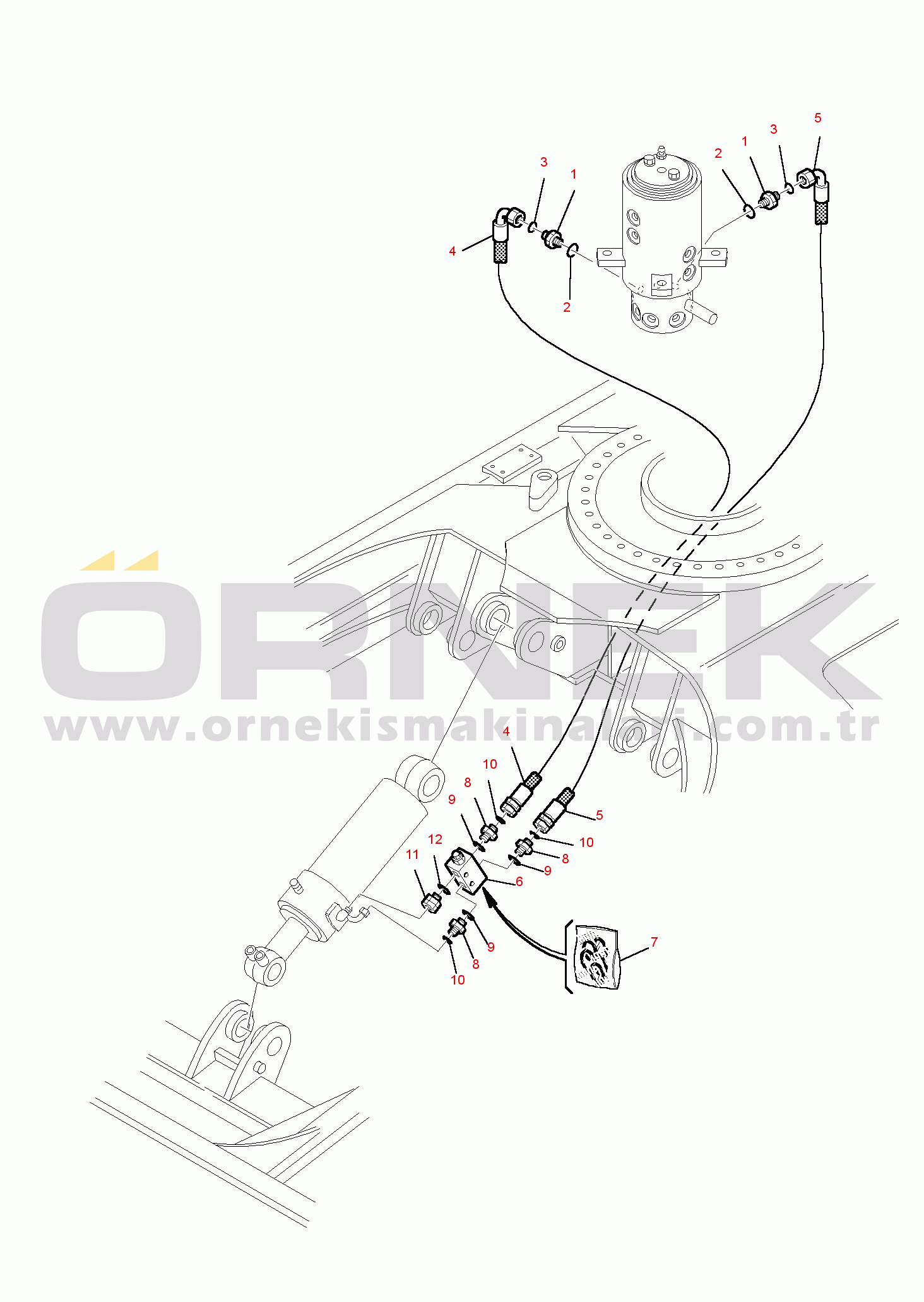 Komatsu PC95R-2 S/N 21D5210001-UP HYDRAULIC PIPING (BLADE LINE) (LOWER)