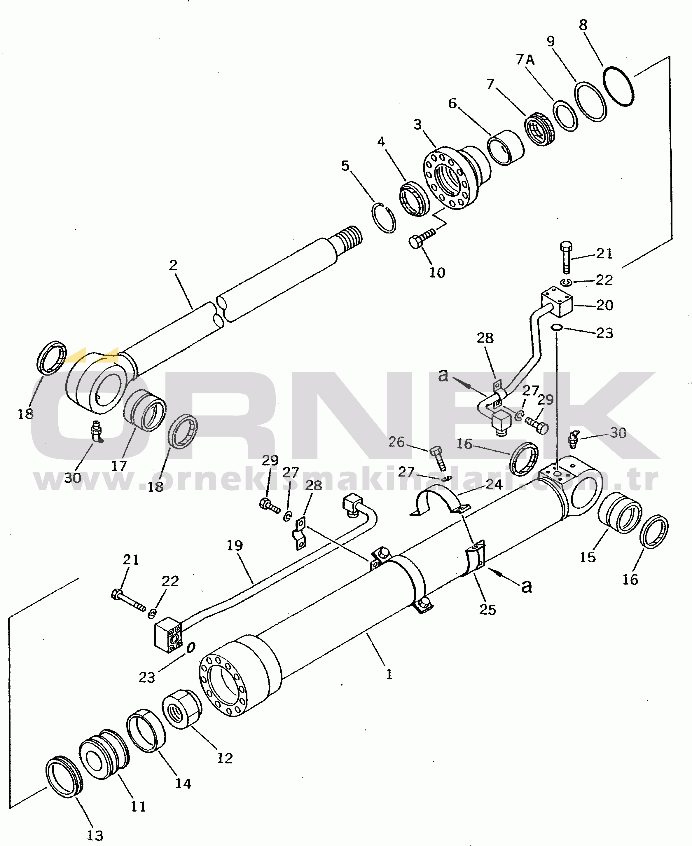 Komatsu PW100-3 S/N 1601-UP BUCKET CYLINDER(#1668-2300)