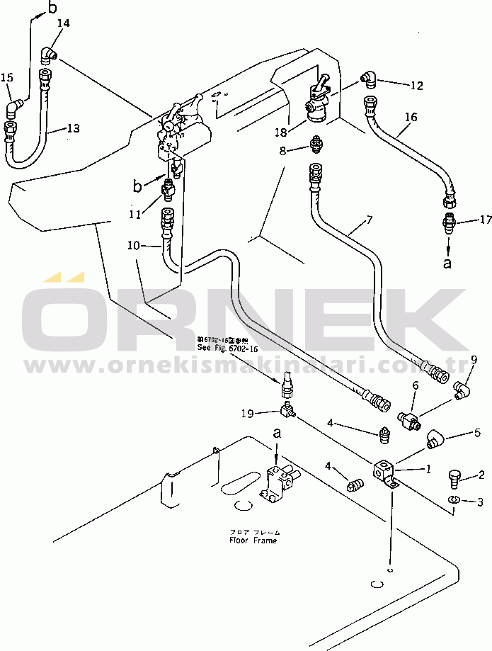 Komatsu PW150-1 S/N 1001-UP UPPER AIR PIPING (4/6) (PARKING BRAKE TO BLOCK)