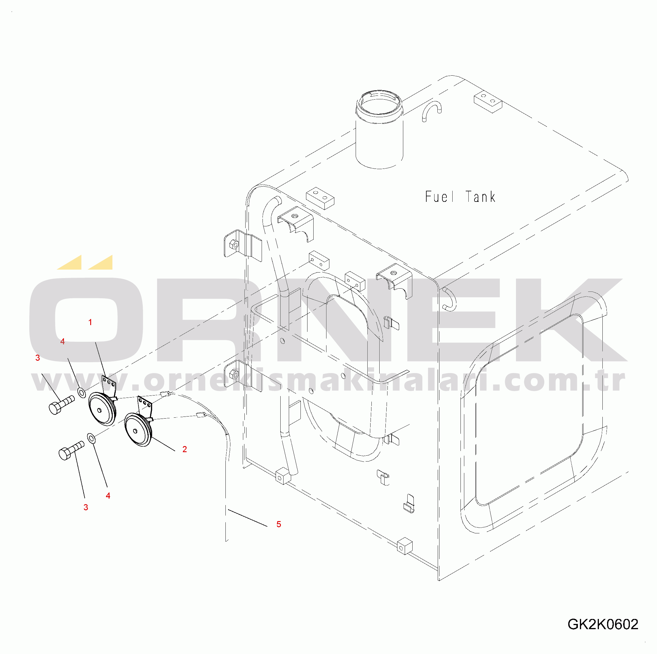 Komatsu PW160-7E0 S/N H55051-UP WIRING (HORN)
