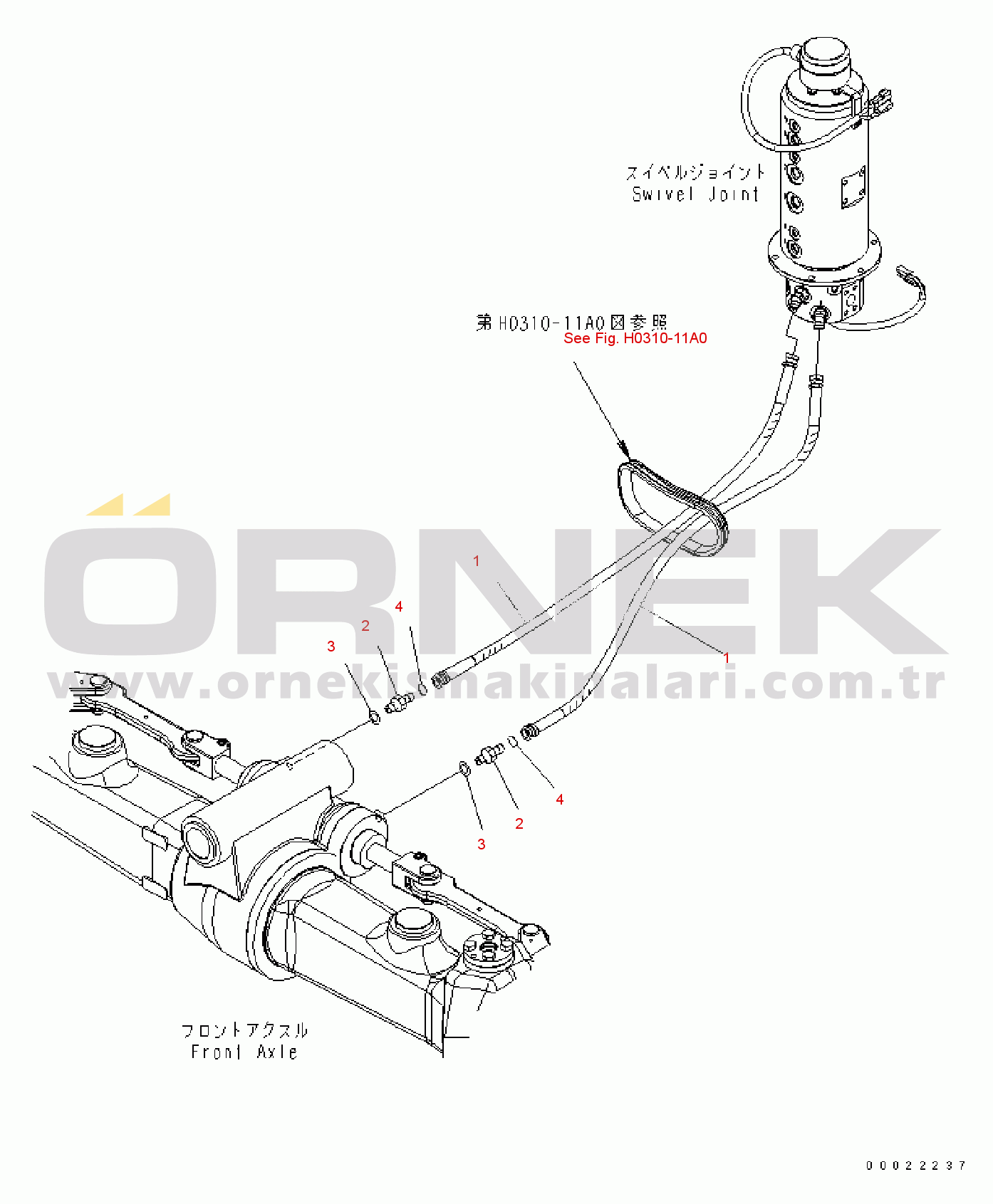 Komatsu PW160-7E0 S/N H55051-UP STEERING LINE (LOWER)
