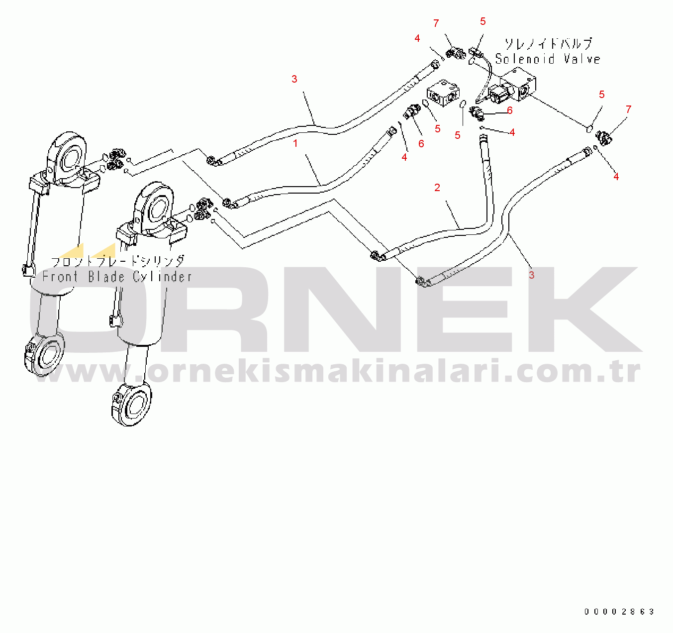 Komatsu PW160-7E0 S/N H55051-UP SWIVEL JOINT (HYDRAULIC PIPING) (FRONT BLADE) (2/2)