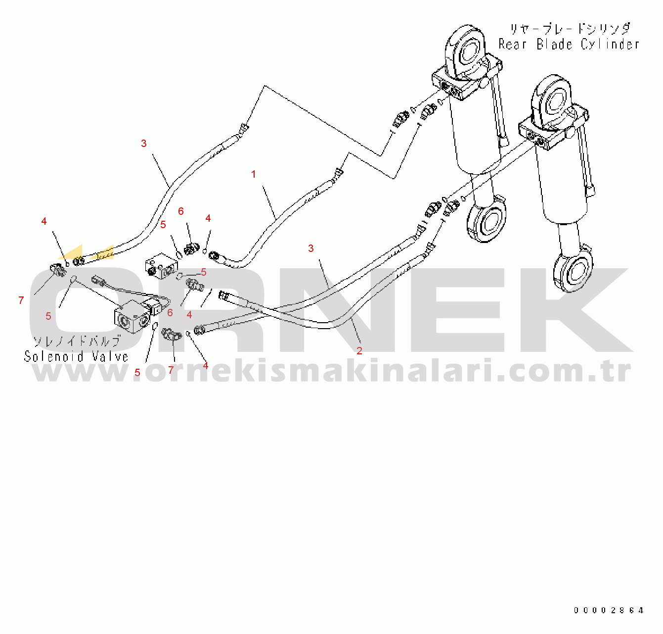 Komatsu PW160-7E0 S/N H55051-UP SWIVEL JOINT (HYDRAULIC PIPING) (REAR BLADE) (2/2)