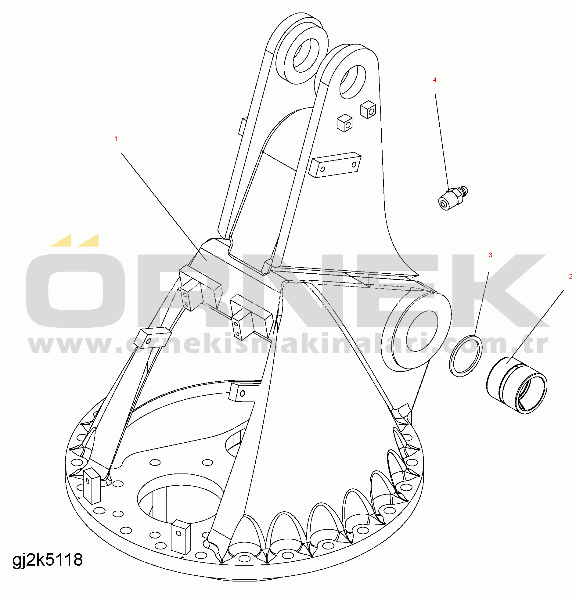 Komatsu PW160-7E0 S/N H55051-UP ROTATING ARM (LOWER ARM)