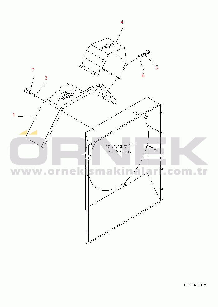 Komatsu PW170ES-6K S/N K30001-UP FAN GUARD (WITH AIR CONDITIONER)(#K30001-K30258)