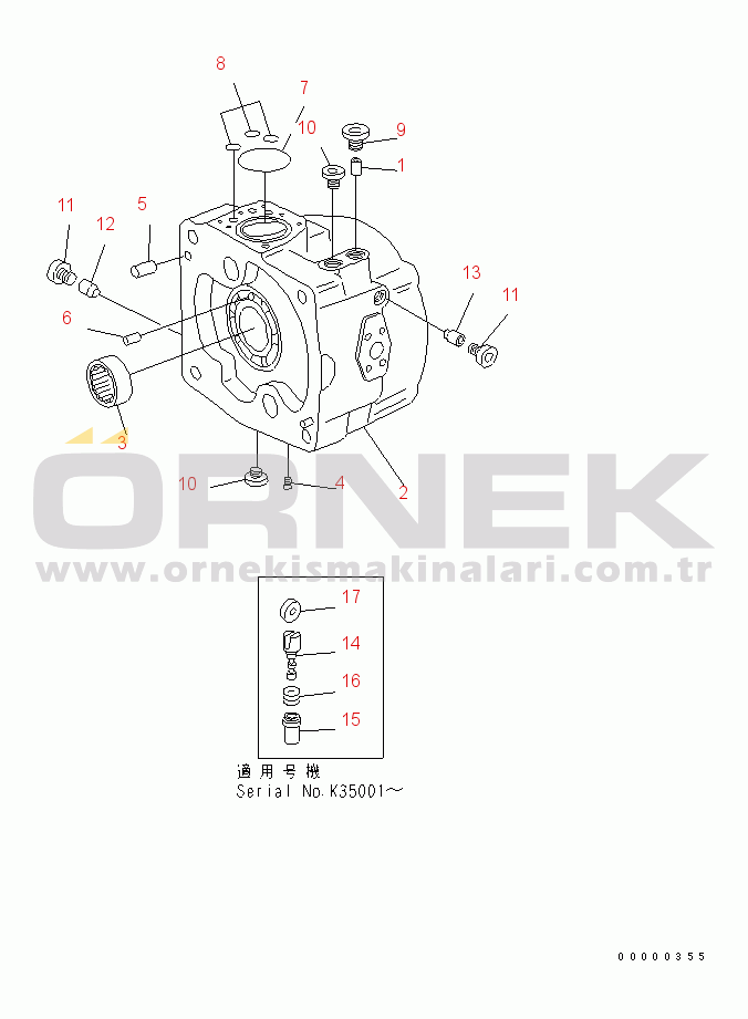 Komatsu PW170ES-6K S/N K30001-UP MAIN PUMP (INNER PARTS) (3/4)