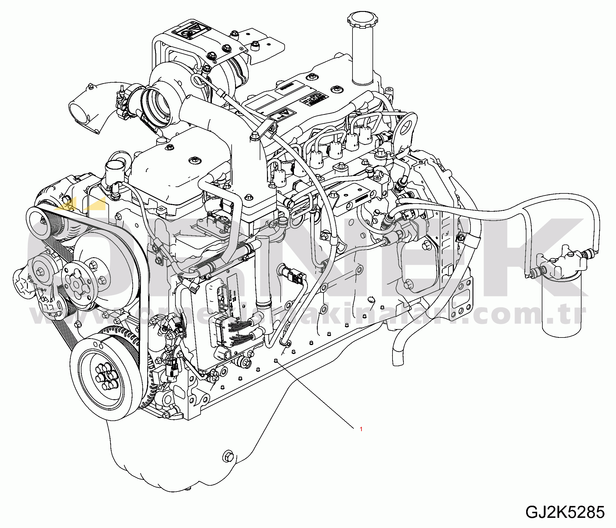 Komatsu PW180-7E0 S/N H55051-UP ENGINE