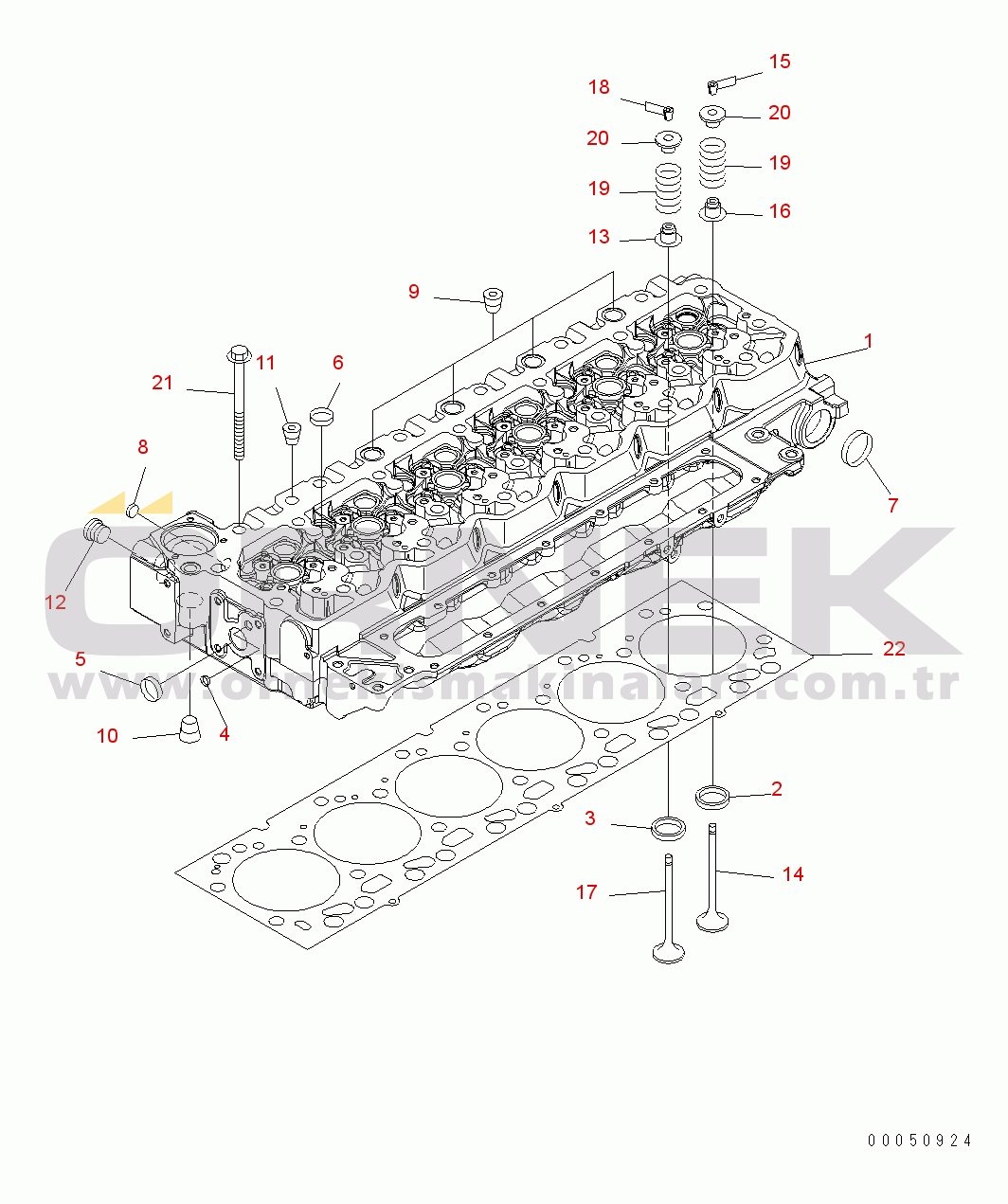 Komatsu PW180-7E0 S/N H55051-UP CYLINDER HEAD