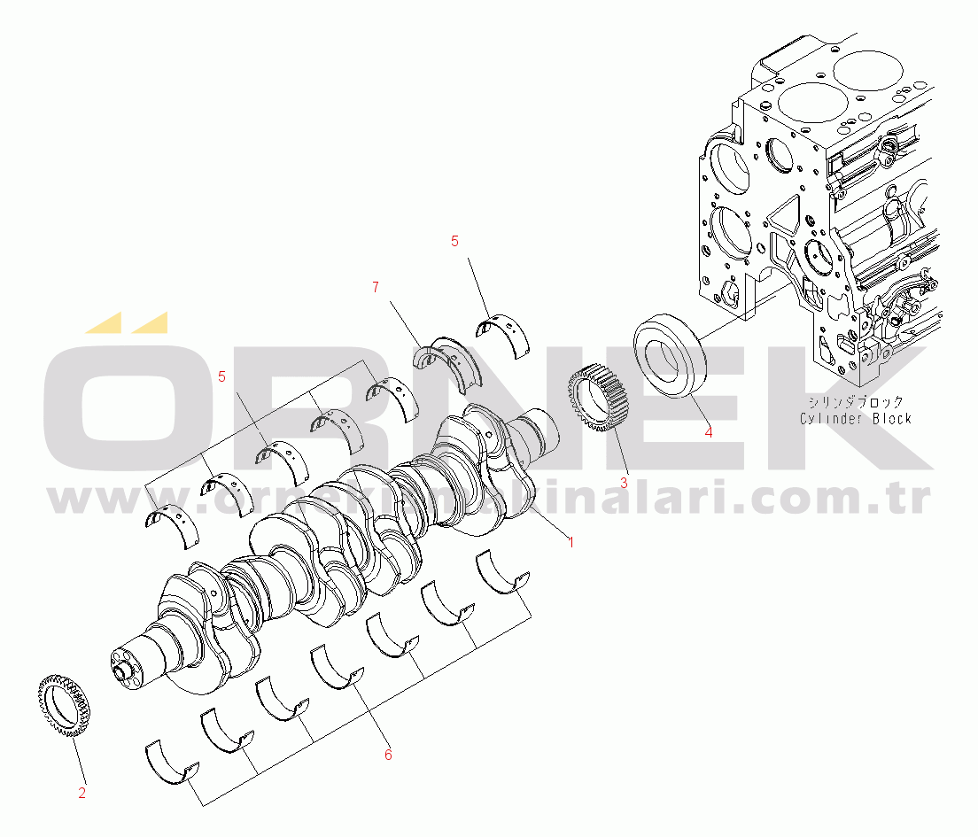 Komatsu PW180-7E0 S/N H55051-UP CRANKSHAFT