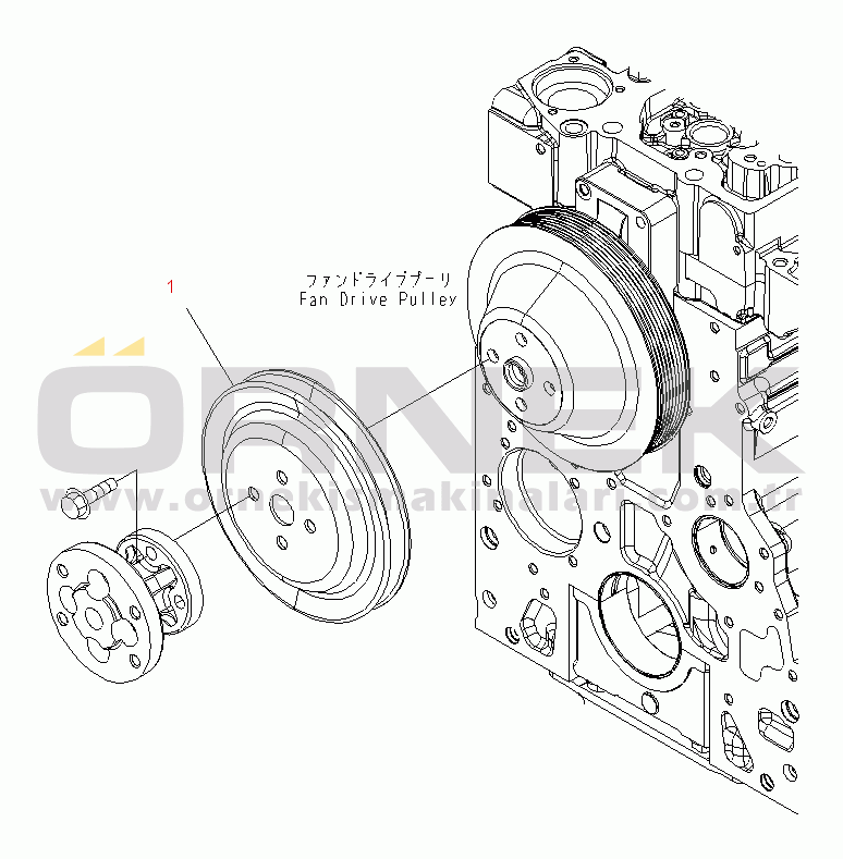 Komatsu PW180-7E0 S/N H55051-UP ACCESSORY DRIVE PULLEY