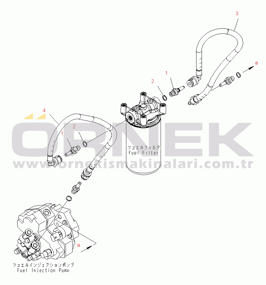 Komatsu PW180-7E0 S/N H55051-UP FUEL FILTER PIPING