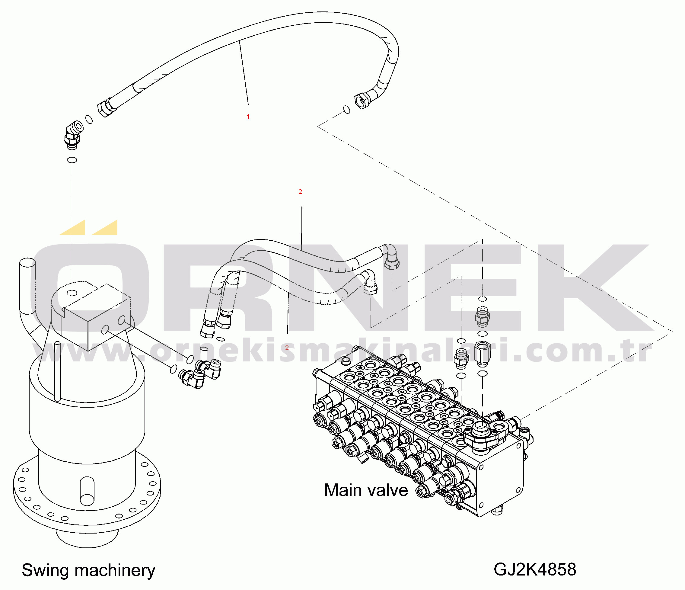Komatsu PW180-7E0 S/N H55051-UP SWING LINE
