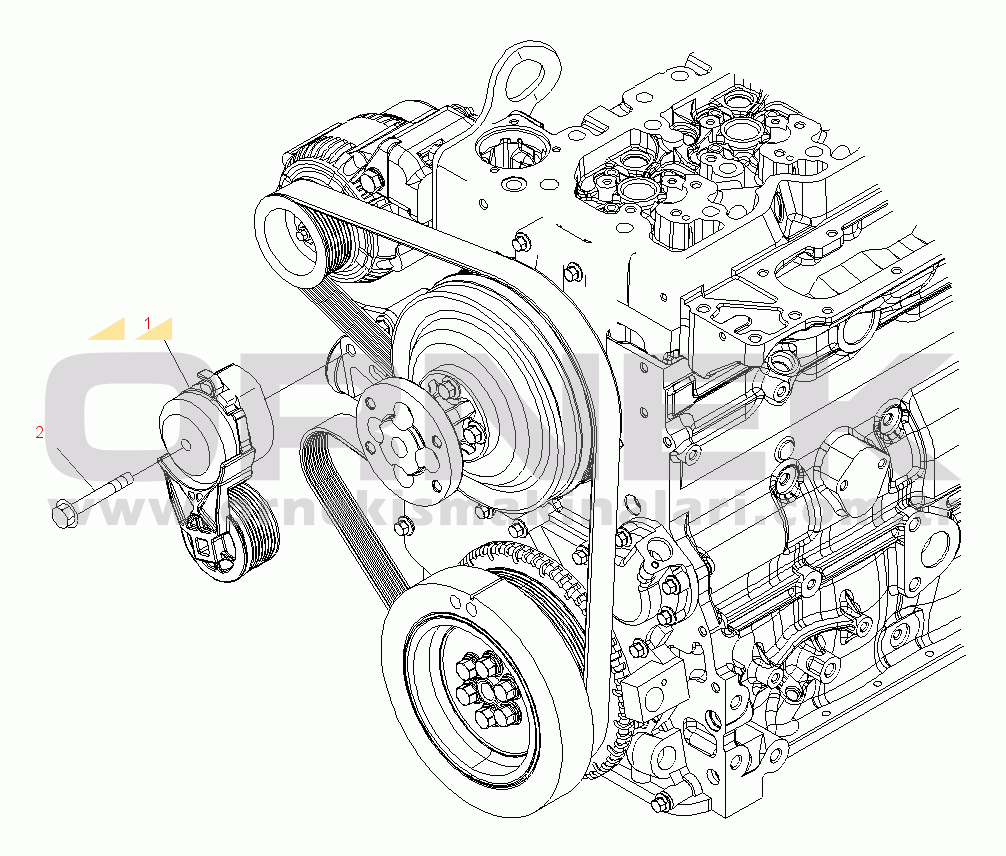 Komatsu PW200-7E0 S/N H55051-UP BELT TENSIONER