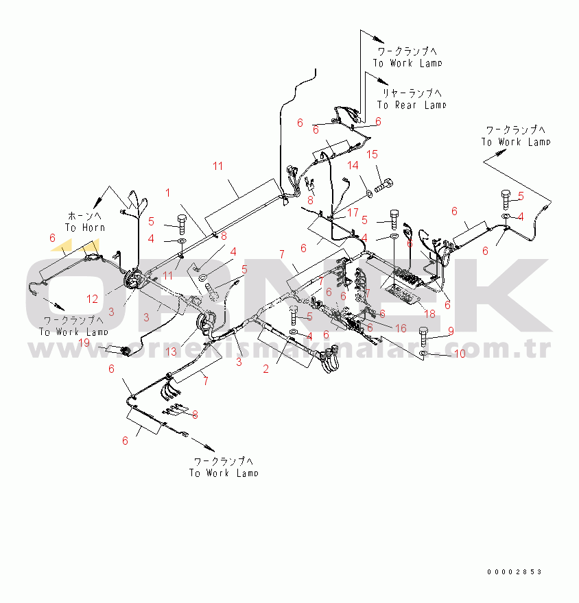 Komatsu PW200-7 S/N H50051-UP WIRING (MAIN HARNESS)