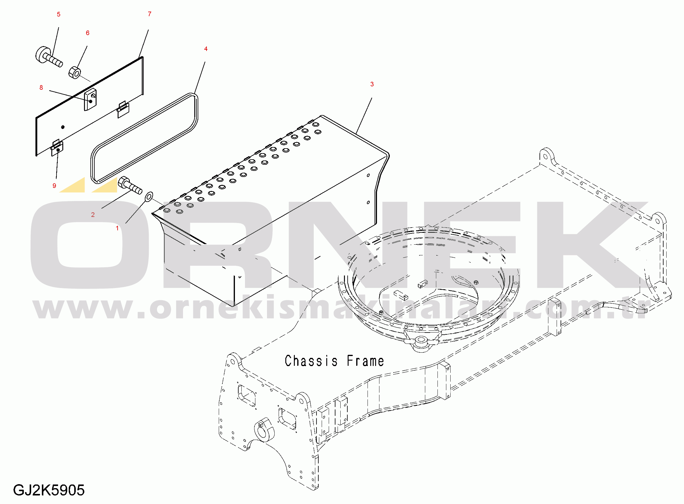 Komatsu PW200-7 S/N H50051-UP TOOL BOX, RHS