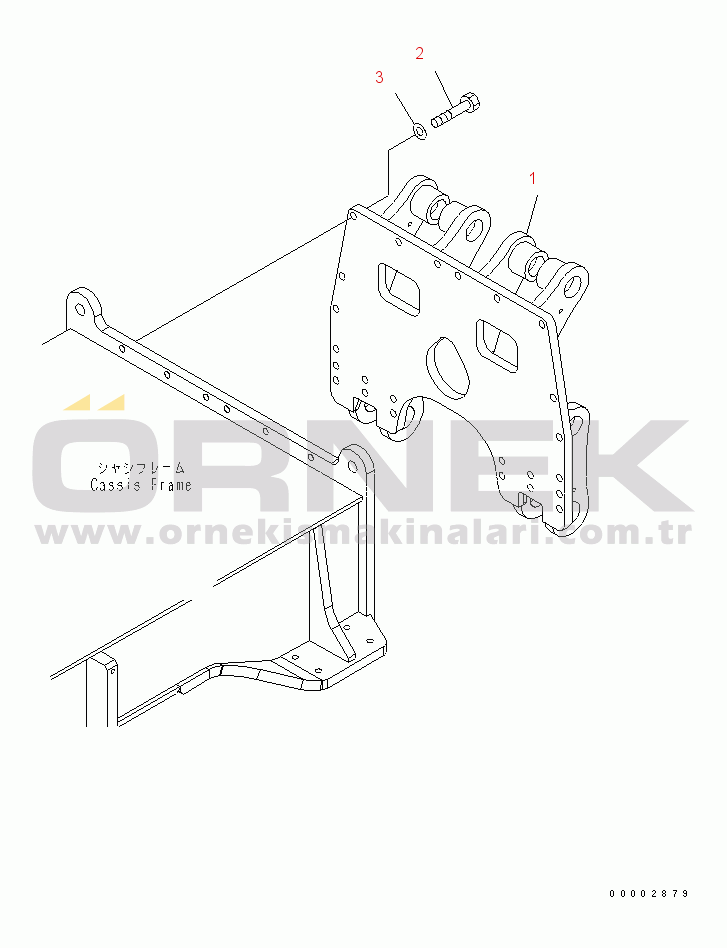 Komatsu PW200-7 S/N H50051-UP REAR FRAME (FOR REAR DOZER)