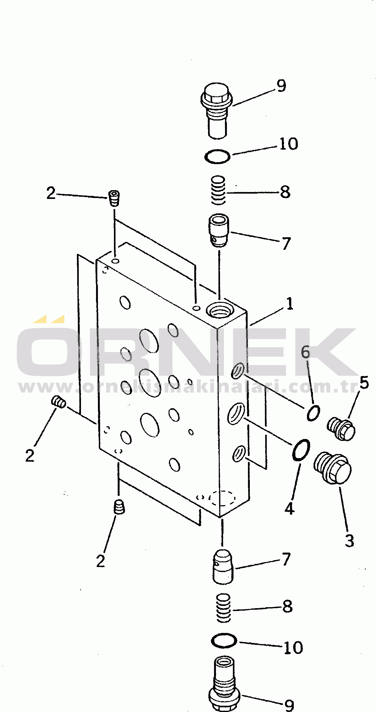 Komatsu PW30T-1 S/N 1001-UP TRAVEL MOTOR (SUCTION VALVE) (4/5)