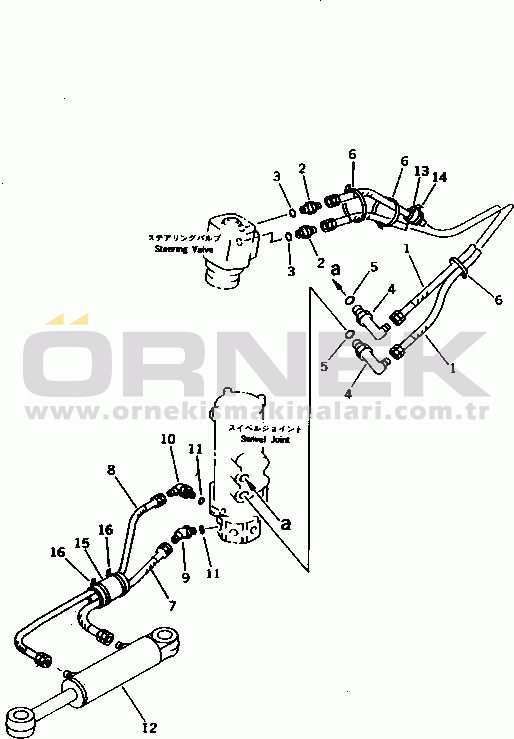 Komatsu PW30T-1 S/N 1001-UP HYDRAULIC PIPING (STEERING CYLINDER LINE) (2/2)