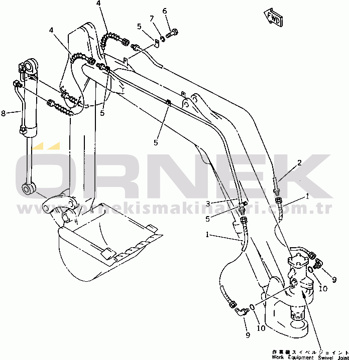Komatsu PW30T-1 S/N 1001-UP HYDRAULIC PIPING (BUCKET CYLINDER LINE) (HOE SIDE)