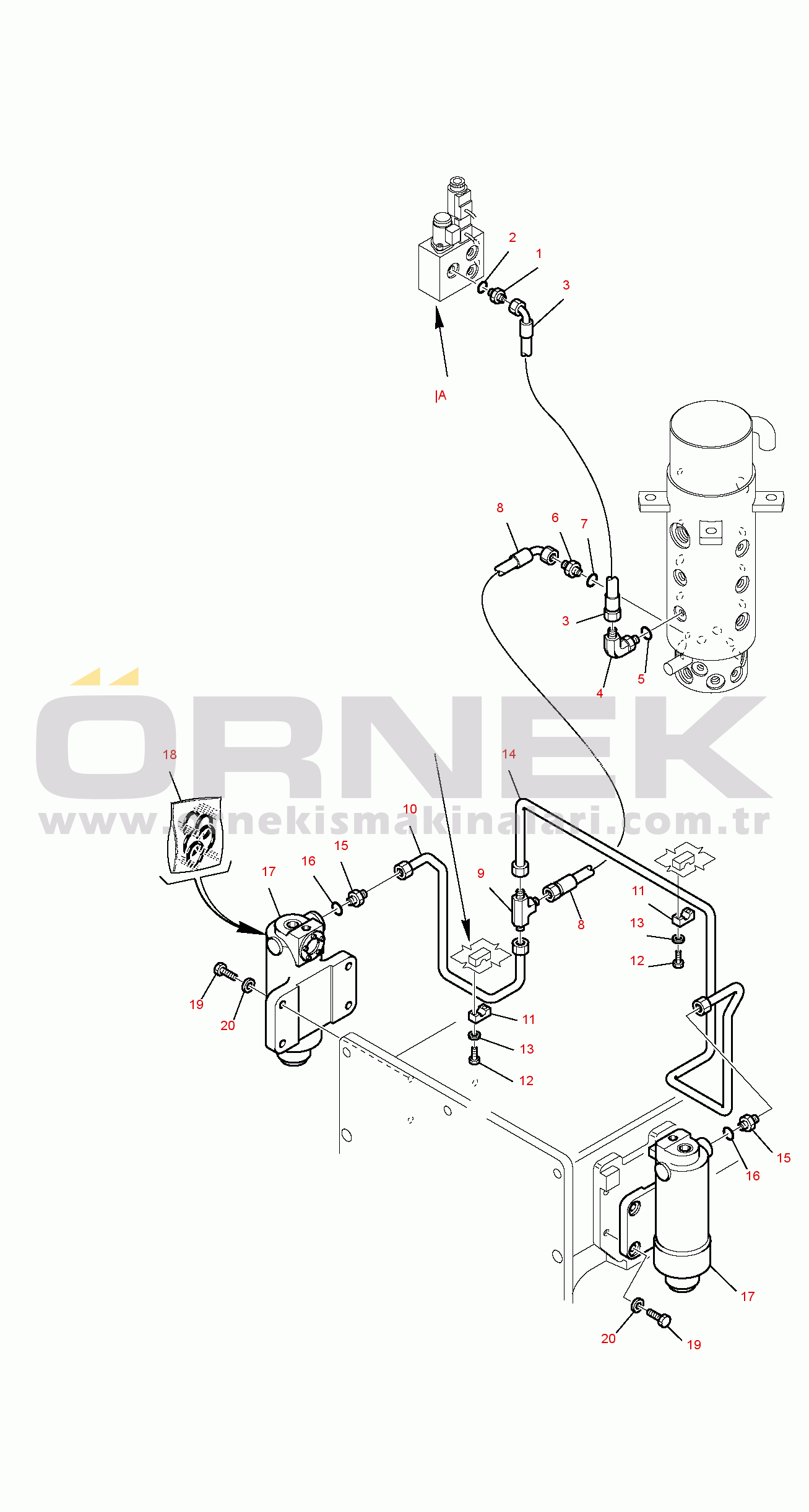 Komatsu PW95R-2 S/N 21D0210001-UP HYDRAULIC PIPING SUSPENSION LOCK CYLINDER LINE