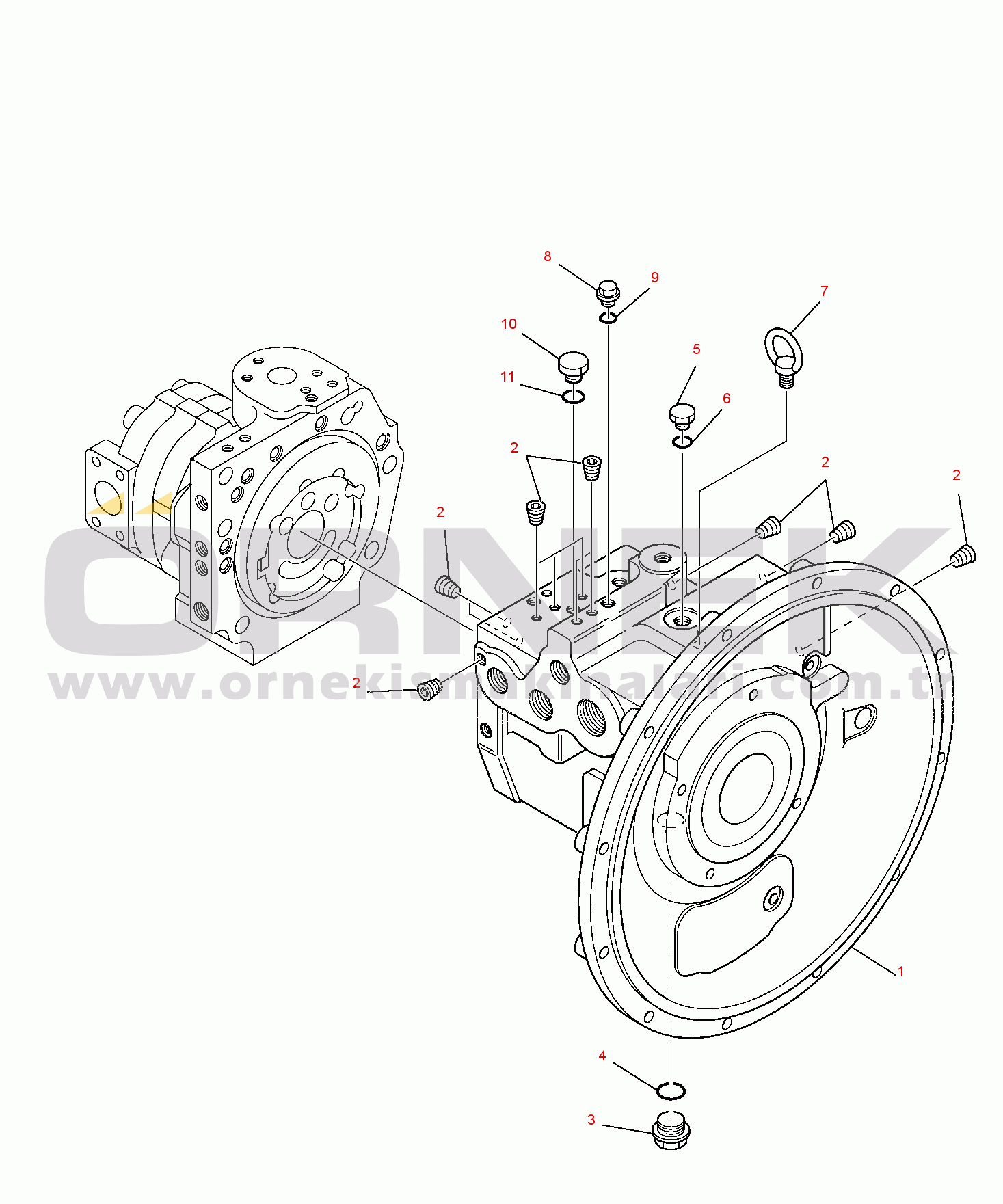 Komatsu PW95R-2 S/N 21D0210001-UP HYDRAULIC PUMP (1/9)