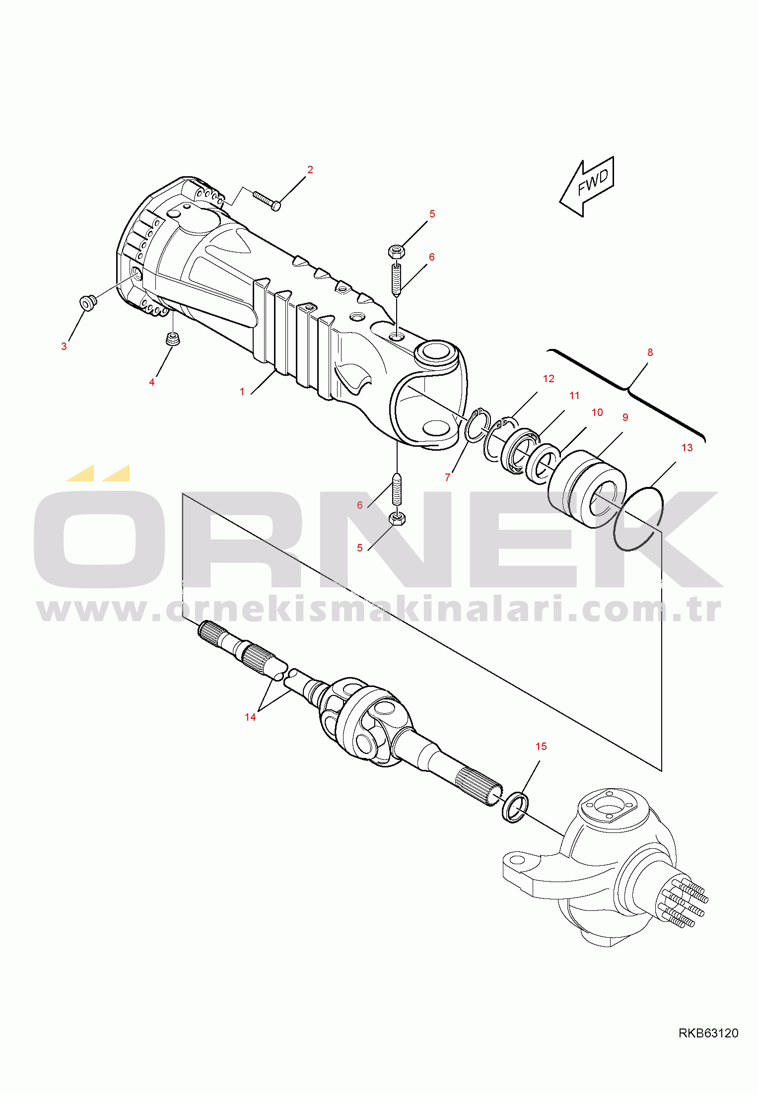 Komatsu PW98MR-6 S/N F00003-UP REAR AXLE (5/8)