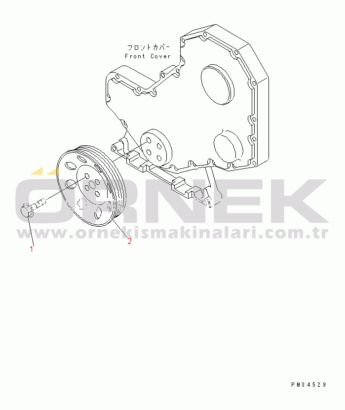 Komatsu S4D102E-1F-US S/N 26200163-UP CRANK PULLEY(#26200163-26279927)
