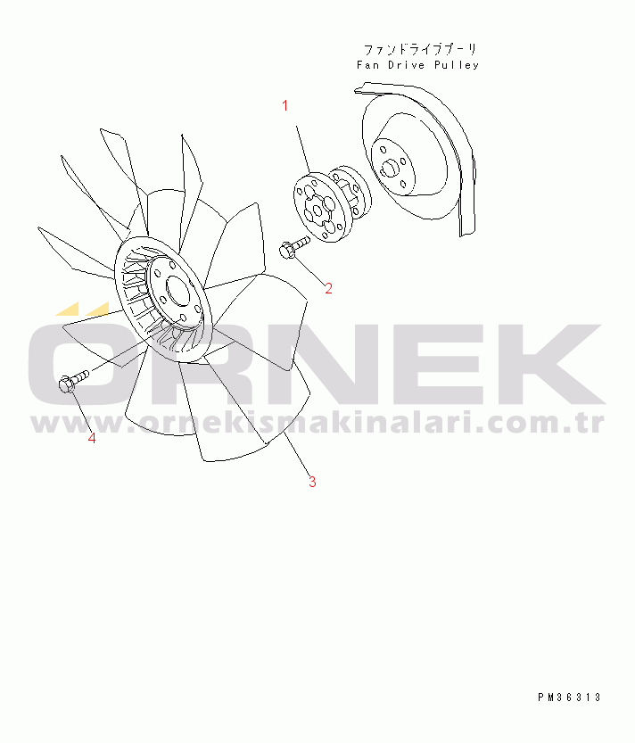 Komatsu S4D102E-1F-US S/N 26200163-UP COOLING FAN