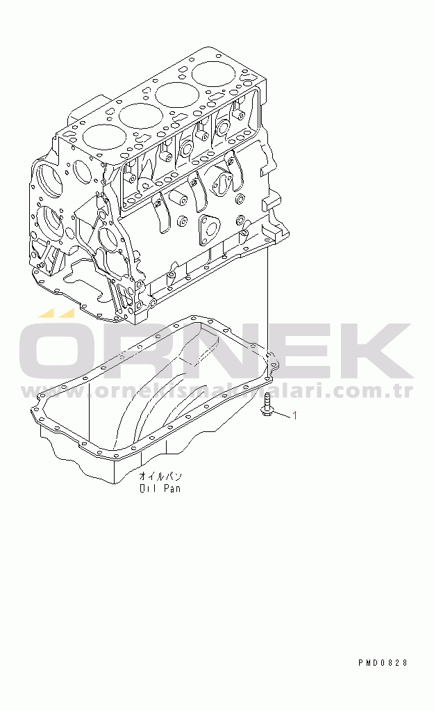 Komatsu S4D102E-1H-SN S/N 26200163-UP OIL PAN BOLT