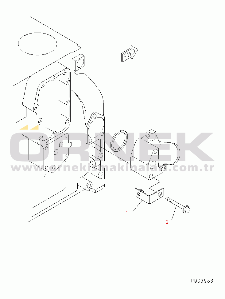 Komatsu S4D102E-1E-2Z S/N 26200163-UP WATER CONNECTOR (FOR 35A AND 60A ALTERNATOR)(#26222967-)
