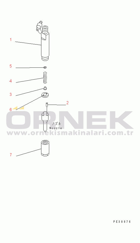 Komatsu S4D95L-1L S/N 135080-UP NOZZLE HOLDER (INNER PARTS)