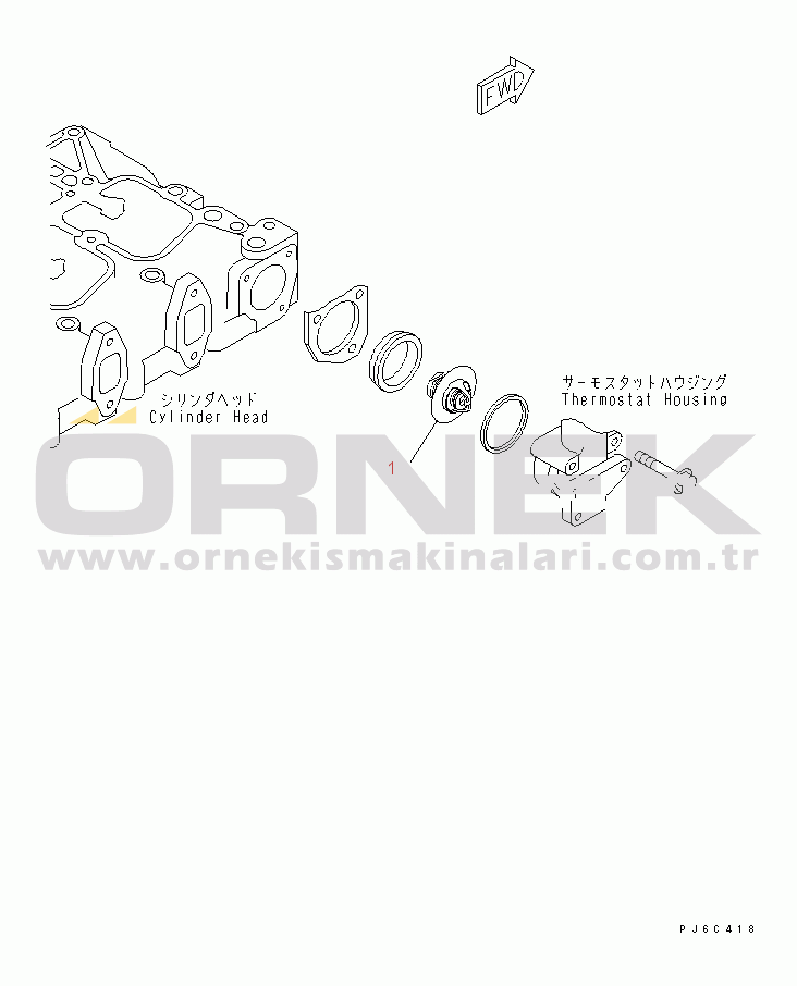 Komatsu S6D102E-D-1FL-6S S/N 26200163-UP THERMOSTAT(#26281221-26295762)