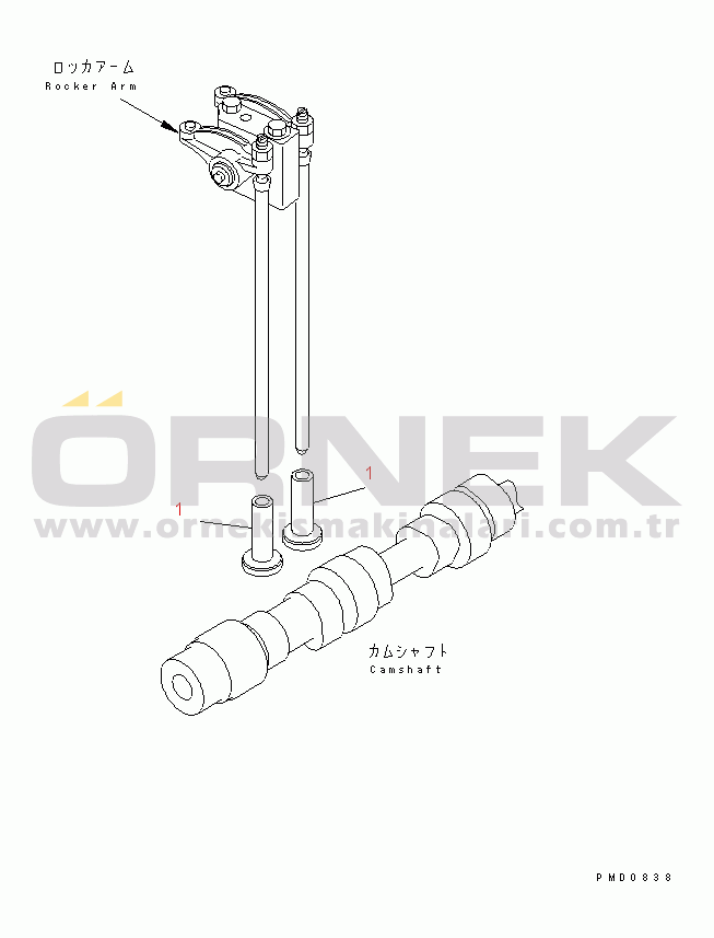 Komatsu S6D102E-1W-6L S/N 26200163-UP TAPPET(#26200467-)