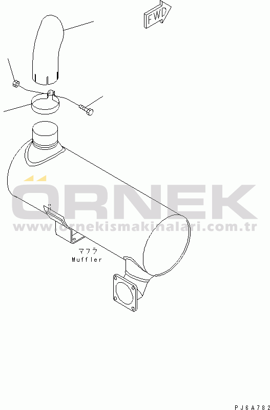 Komatsu S6D125E-2L-6 S/N 60721-UP EXHAUST PIPE(#81529-)